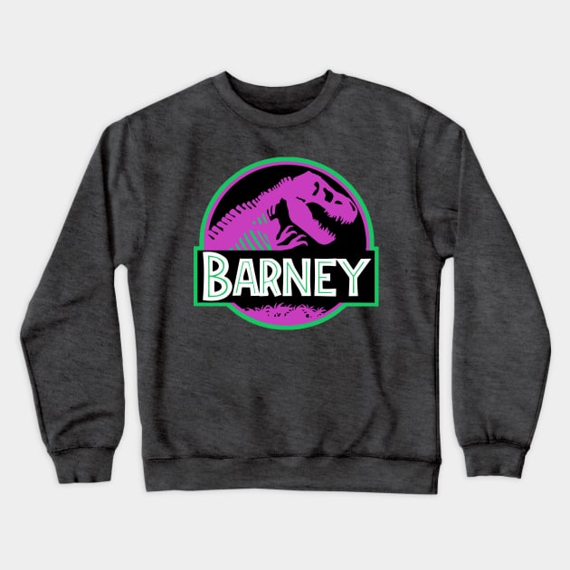 Barney - Jurassic Park Logo Parody Crewneck Sweatshirt by TSHIRTS 1138